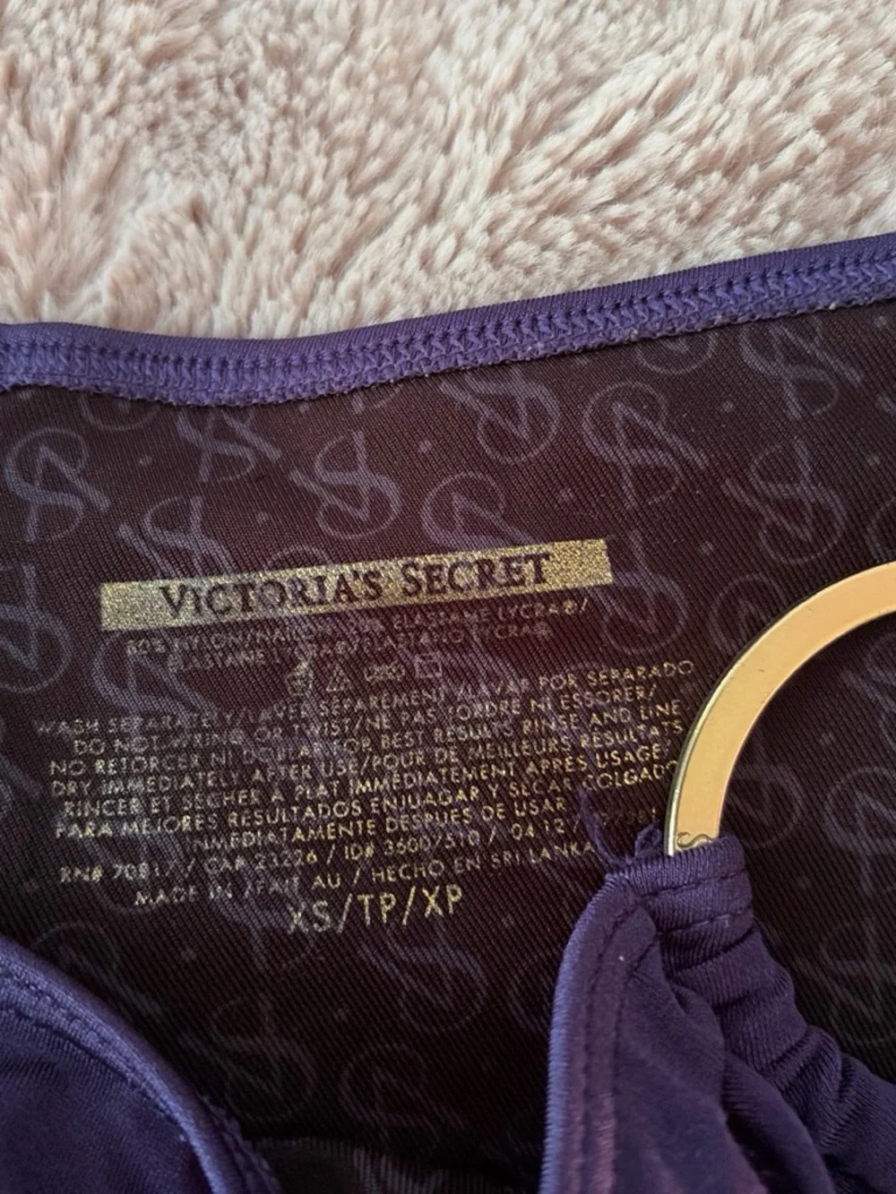 Victoria's Secret Purple Bikini Bottom with Gold Rings